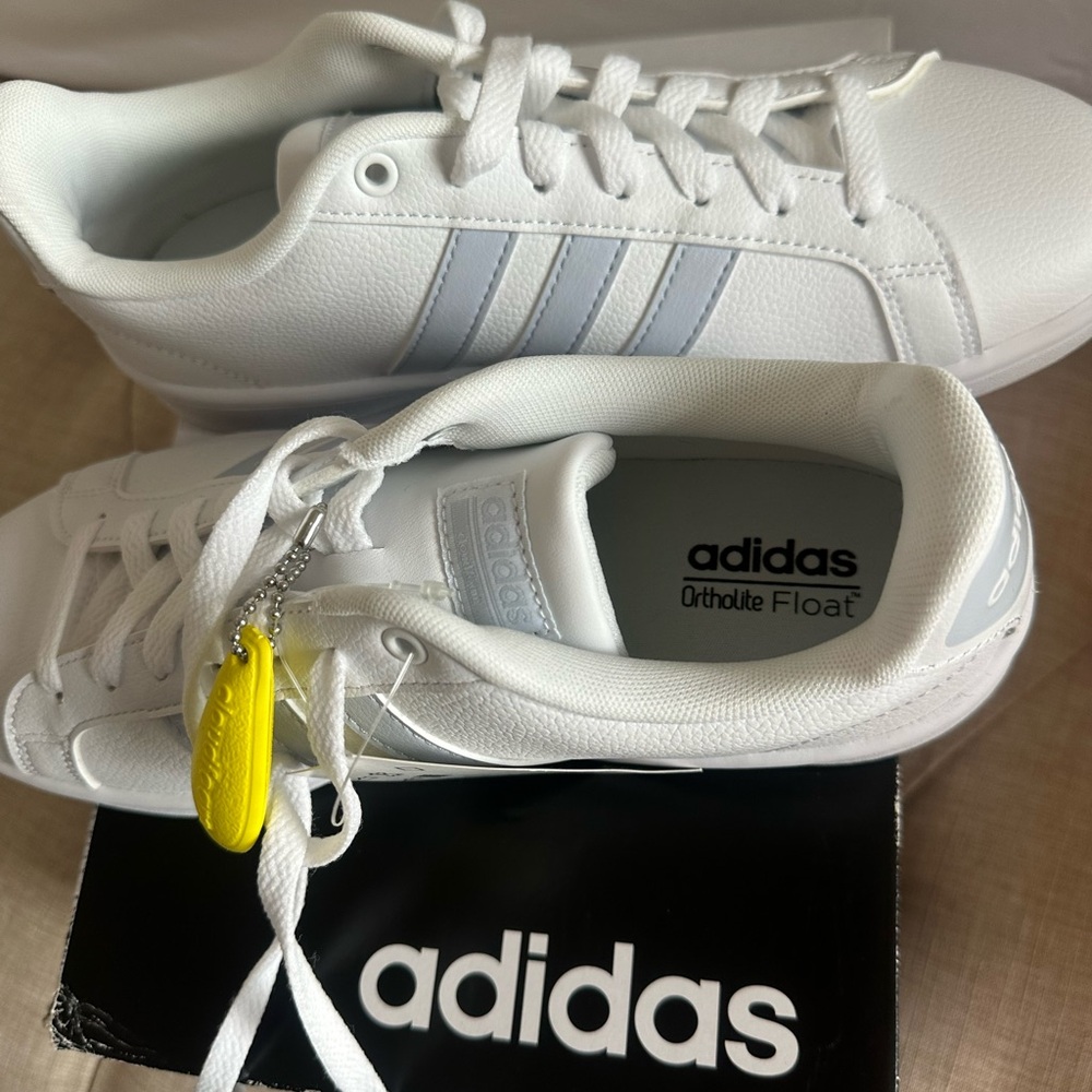 Adidas white with blue strip Shoe